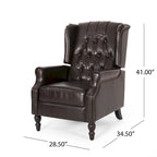 Walter Brown Bonded Leather Recliner Club Chair