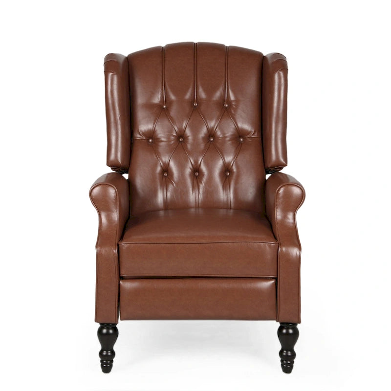 Walter Brown Bonded Leather Recliner Club Chair