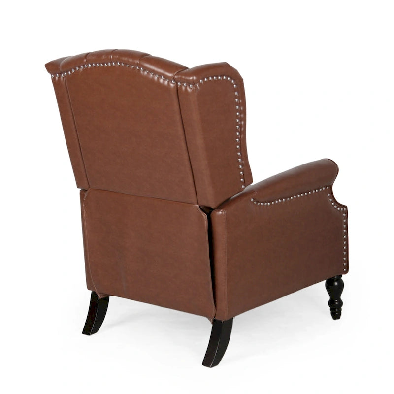 Walter Brown Bonded Leather Recliner Club Chair