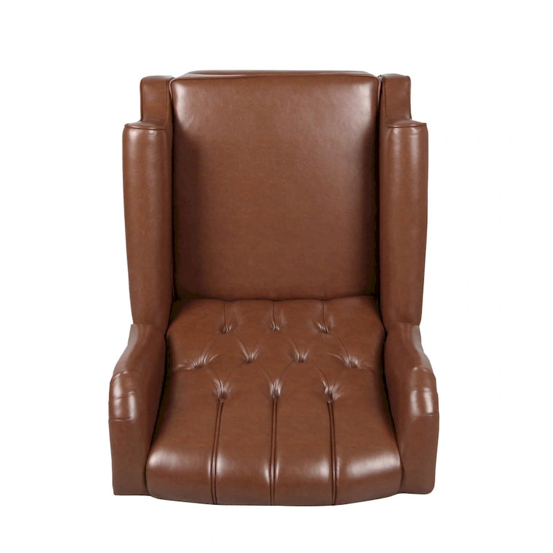 Walter Brown Bonded Leather Recliner Club Chair