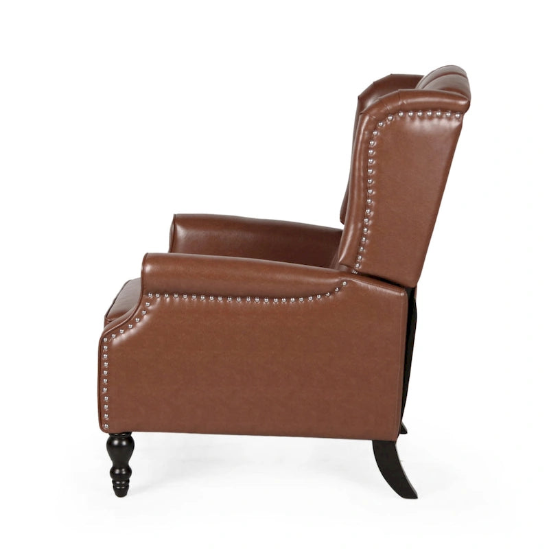 Walter Brown Bonded Leather Recliner Club Chair