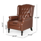 Walter Brown Bonded Leather Recliner Club Chair