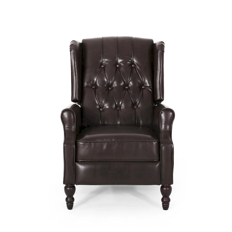 Walter Brown Bonded Leather Recliner Club Chair
