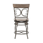 Onyx Big & Tall 360 Swivel Metal and Wood Scroll Counter Stool
