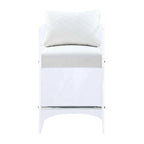 Acrylic Counter Height Stool with Plush White Upholstery - N/A