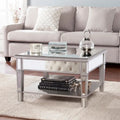  Furniture Wheaton Square Mirror Coffee Table with Shelf
