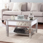  Furniture Wheaton Square Mirror Coffee Table with Shelf