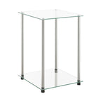 Classic Glass 2 Tier Square End Table