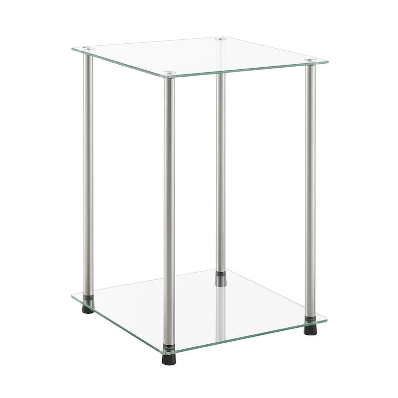 Classic Glass 2 Tier Square End Table