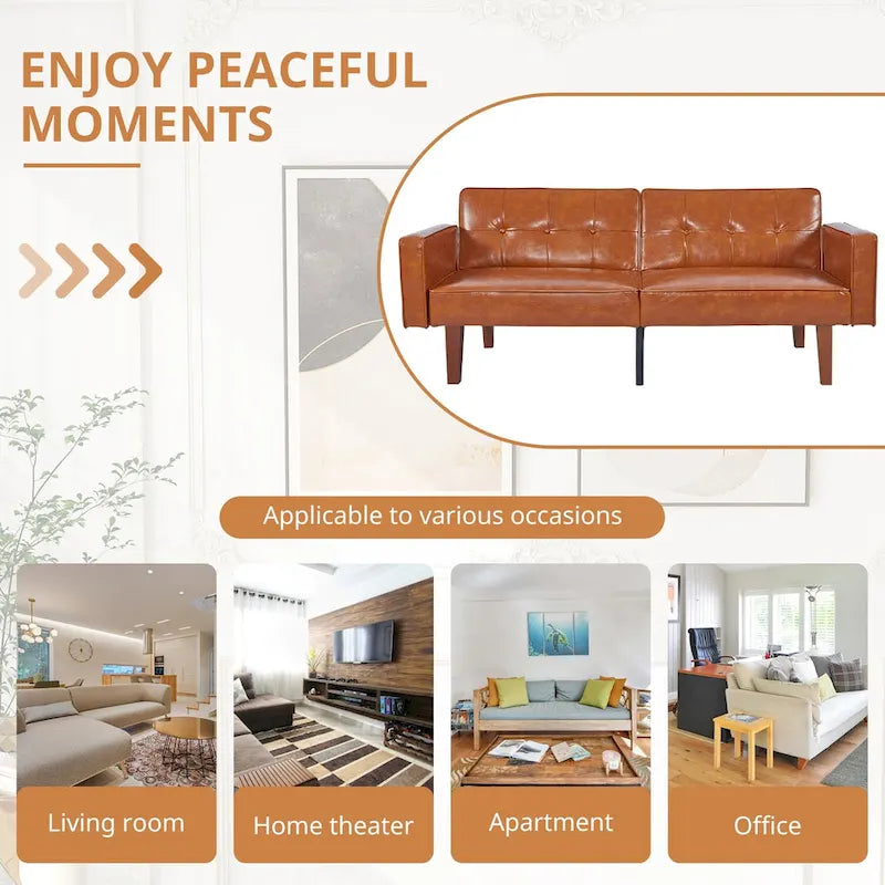Futon Sofa Bed Memory Foam Couch Sleeper Daybed Foldable Convertible Loveseat