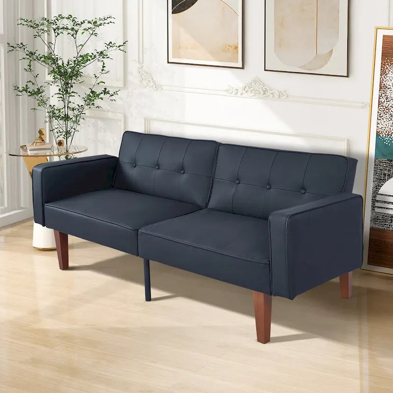 Futon Sofa Bed Memory Foam Couch Sleeper Daybed Foldable Convertible Loveseat