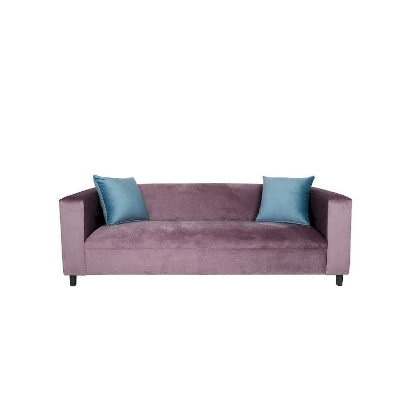 Mid Century Modern 3 Seater Sofa Velvet Solid Wood Frame Upholstered