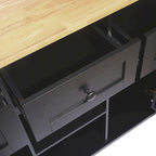 Kitchen Island Cart with Drop-Leaf Countertop and 3 Drawers