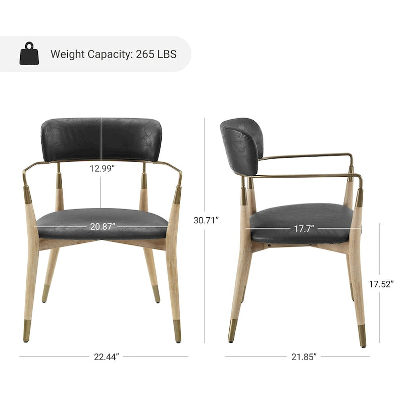 Mid-century Solid Wood Accent Dining Chair