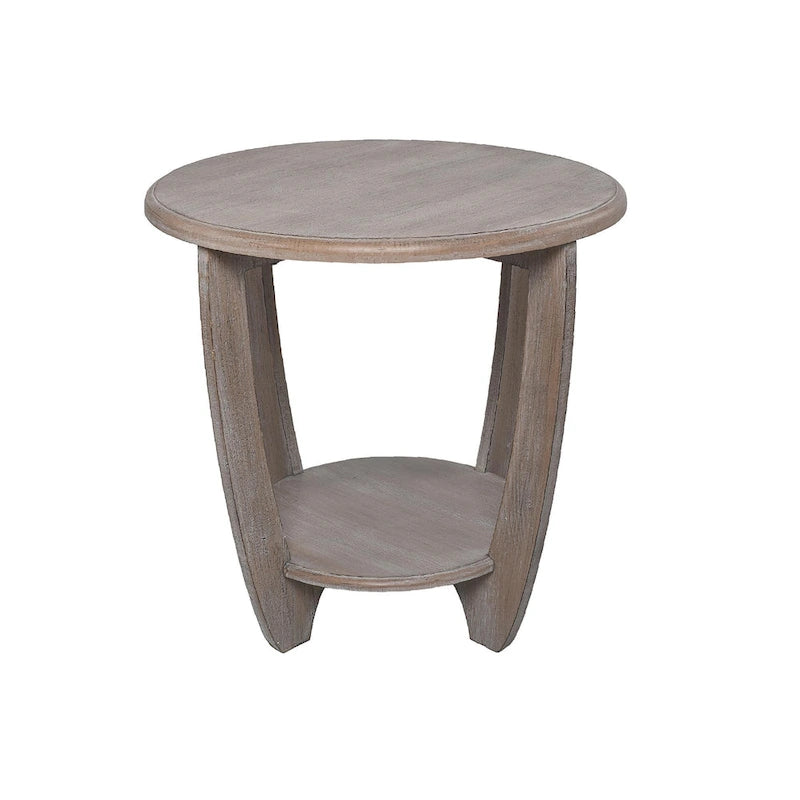 Rustic Farmhouse End Table with Storage Shelf, French Country Accent Side Table, Vintage Grey Finish