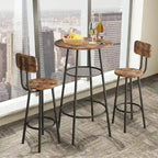 Bar Table for 2, 2-Tier Round Bistro Dining Table