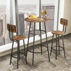 Bar Table for 2, 2-Tier Round Bistro Dining Table