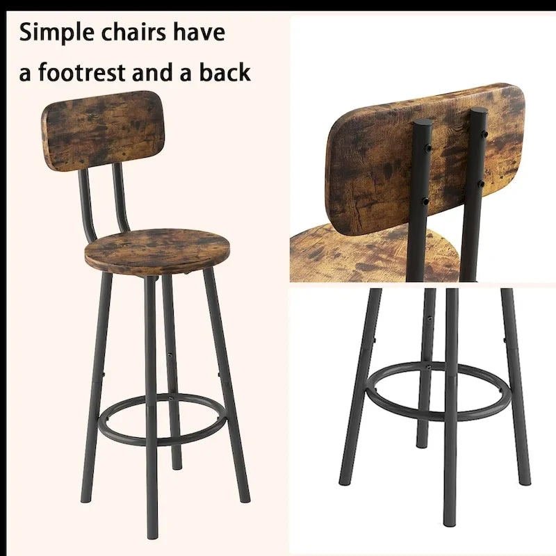 Bar Table for 2, 2-Tier Round Bistro Dining Table