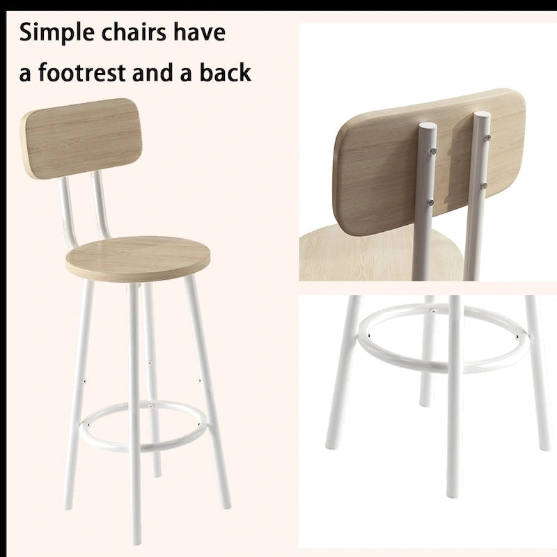 Bar Table for 2, 2-Tier Round Bistro Dining Table