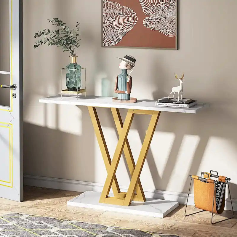 43 Inch Entryway Console Tables, Narrow Sofa Table for Hallway, Living Room