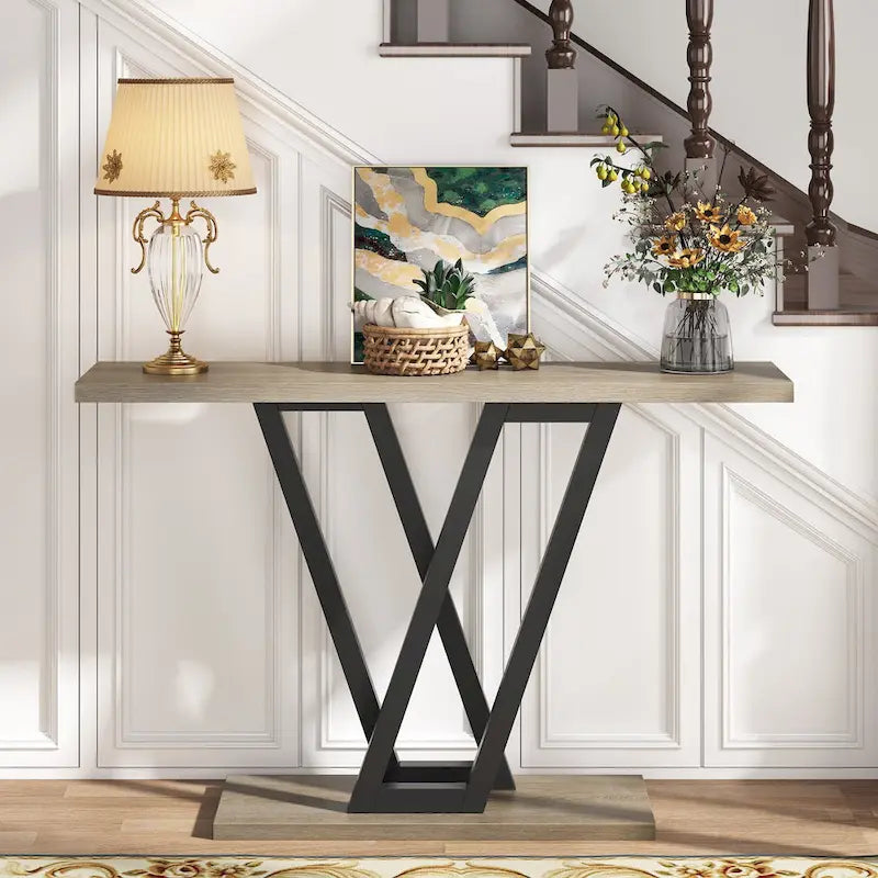 43 Inch Entryway Console Tables, Narrow Sofa Table for Hallway, Living Room