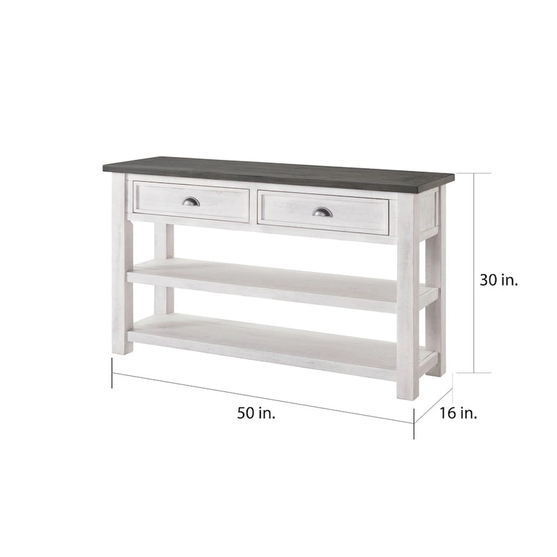 Solid Wood 2-Drawer Sofa Console Table
