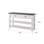 Solid Wood 2-Drawer Sofa Console Table