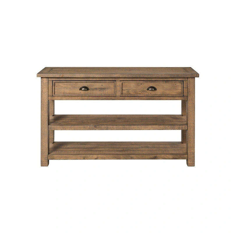 Solid Wood 2-Drawer Sofa Console Table