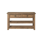 Solid Wood 2-Drawer Sofa Console Table