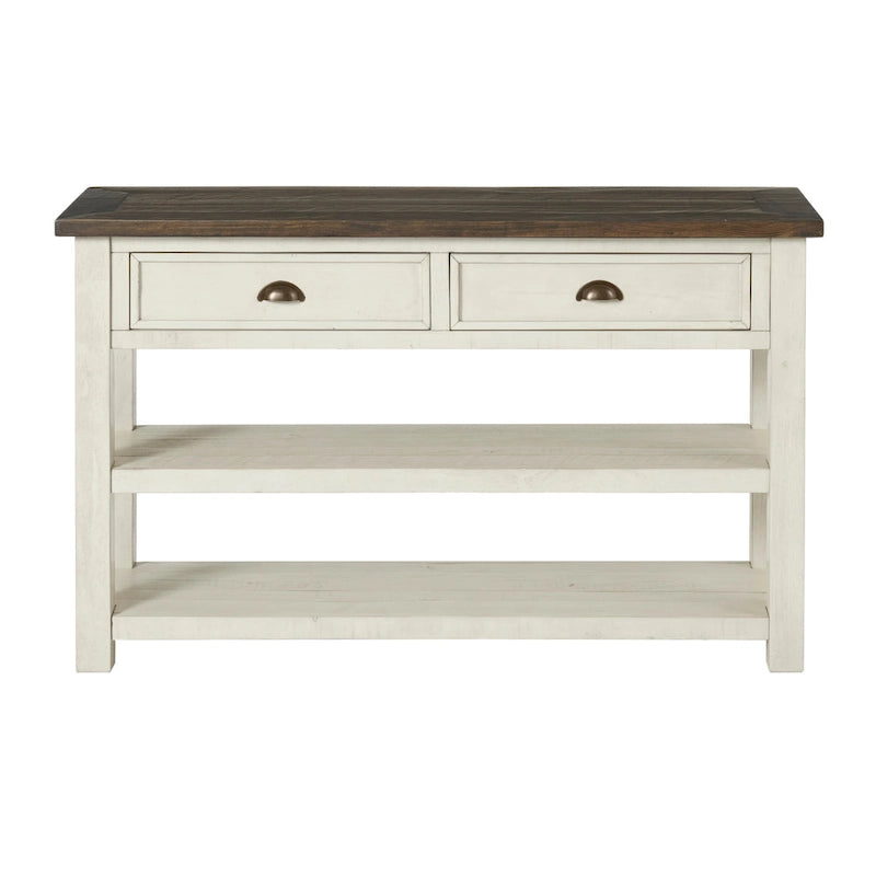 Solid Wood 2-Drawer Sofa Console Table