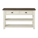 Solid Wood 2-Drawer Sofa Console Table