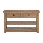 Solid Wood 2-Drawer Sofa Console Table
