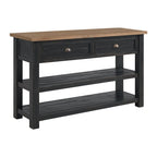 Solid Wood 2-Drawer Sofa Console Table