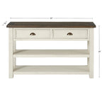 Solid Wood 2-Drawer Sofa Console Table