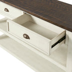 Solid Wood 2-Drawer Sofa Console Table