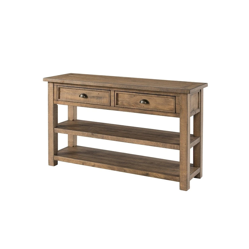 Solid Wood 2-Drawer Sofa Console Table