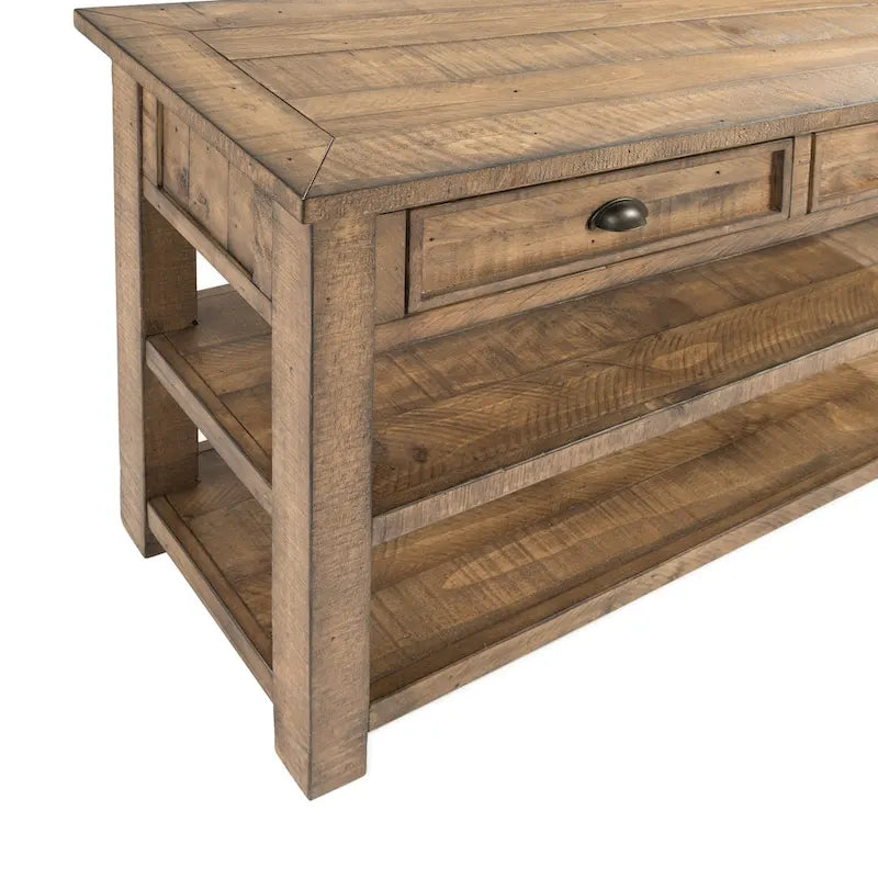 Solid Wood 2-Drawer Sofa Console Table