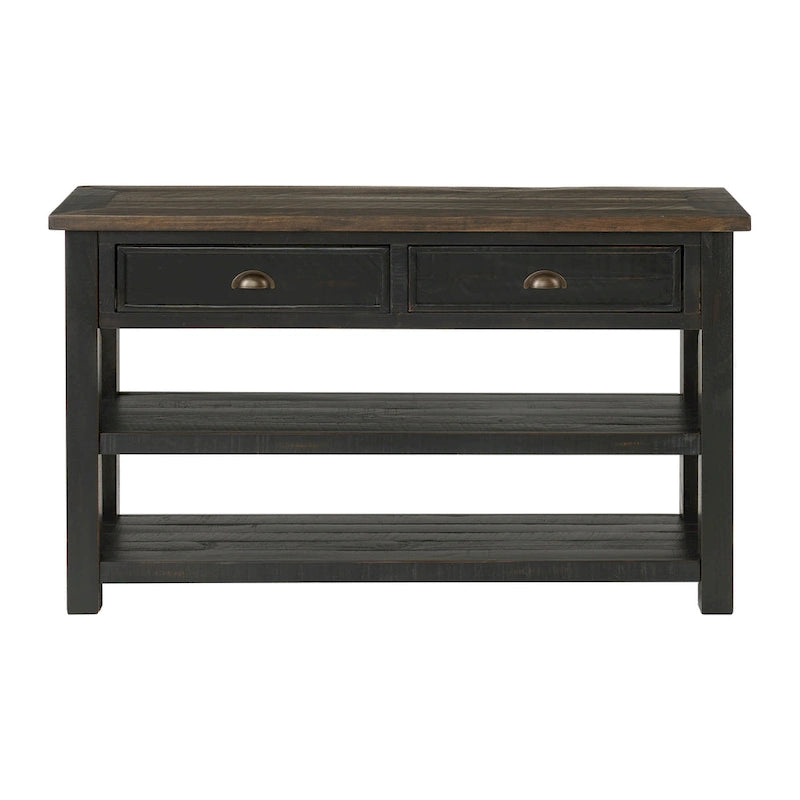 Solid Wood 2-Drawer Sofa Console Table