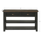Solid Wood 2-Drawer Sofa Console Table