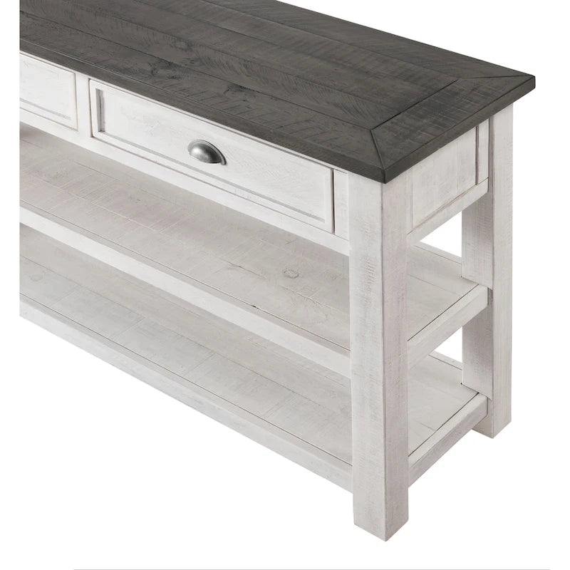 Solid Wood 2-Drawer Sofa Console Table