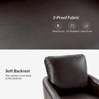 Transitional Swivel Faux Leather Barrel Chair with Metal Base