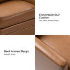 Transitional Swivel Faux Leather Barrel Chair with Metal Base