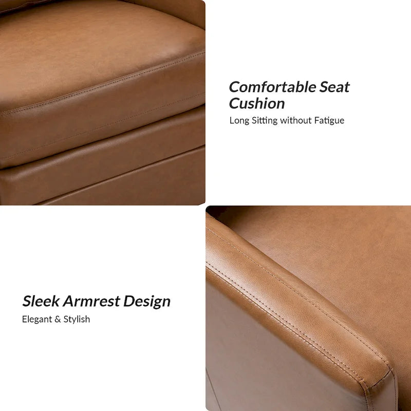 Transitional Swivel Faux Leather Barrel Chair with Metal Base
