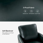 Transitional Swivel Faux Leather Barrel Chair with Metal Base