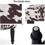 Cow Print Fabric Rectangular Bench Ottoman