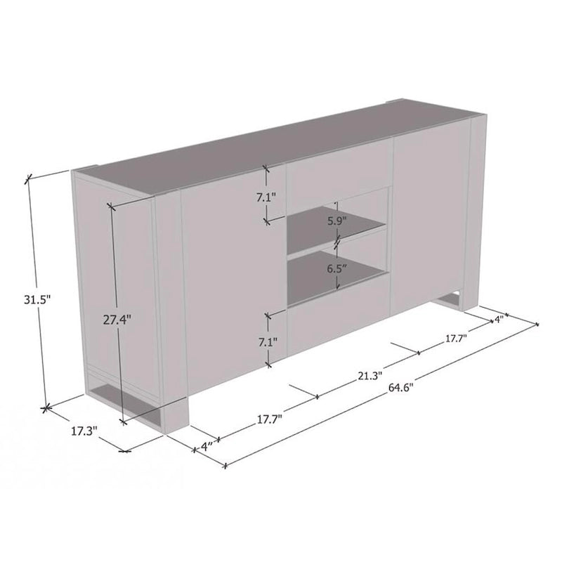 Woody Modern 64.5-inch Sideboard Buffet