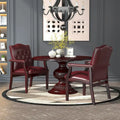  Button-tufted Vinyl Guest Chair with Antique-brass Nailhead Trims