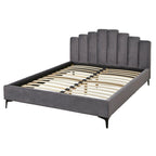 Stark Velvet Upholstered Modern Queen Platform Bed