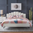 Stark Velvet Upholstered Modern Queen Platform Bed
