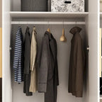 70. H x 47.2 W Wardrobe Cabinet Armoire Three Doors In White Closet
